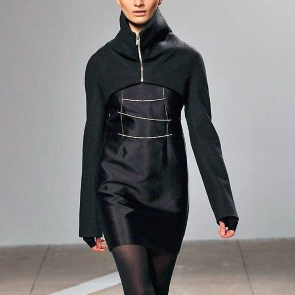 Shipley & Halmos AW/09 Runway Cropped Grey Wool Bolero Jacket Mock Neck XS